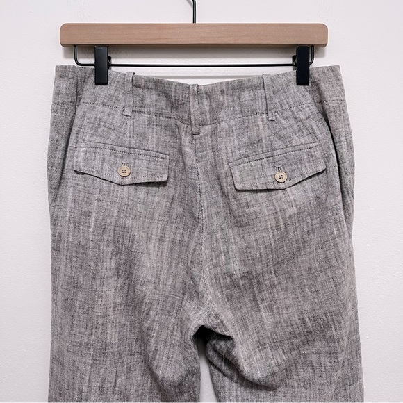 TALBOTS Signature Linen Blend Heather Gray Mid Rise Trouser Pants Size 10 - Picture 7 of 8